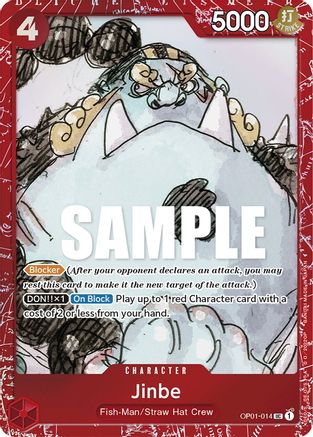 504469_1268f2ce-e7d8-415d-a323-a5ccce48728a Jinbe (Premium Card Collection -ONE PIECE FILM RED Edition-) (OP01-014) - One Piece Promotion Cards Foil