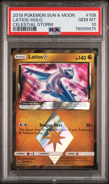 PSA 10 LATIOS HOLO CELESTIAL STORM