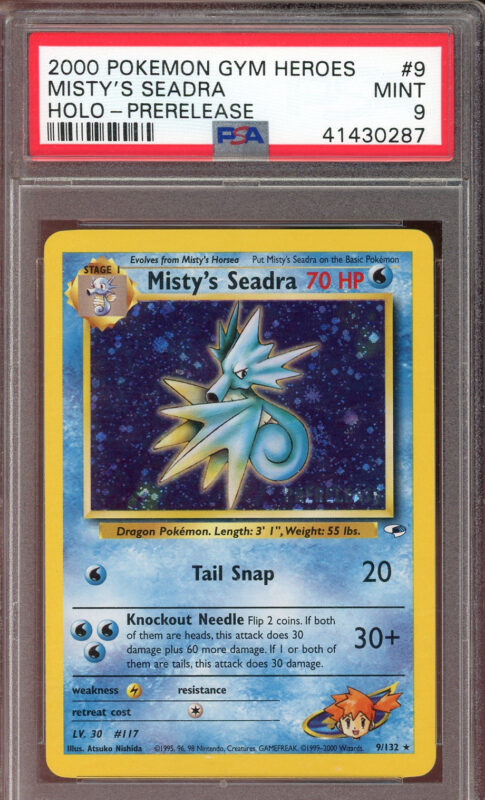 PSA 9 Misty's Seadra Gym Heroes Unlimited