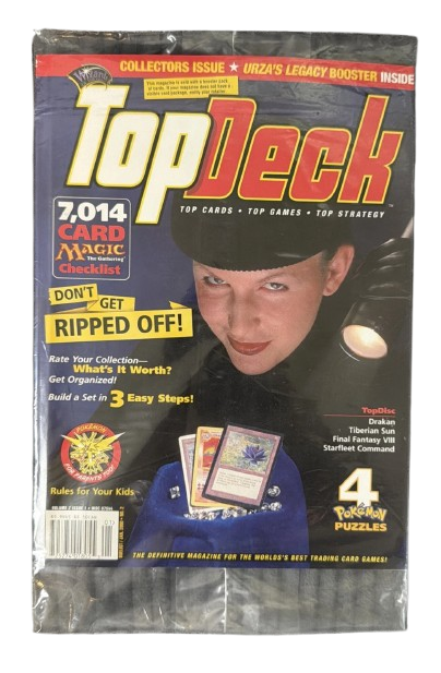 Top Deck Magazine 2000 Collectors Issue Magic The Gathering Sealed with MTG Urza's Legacy Booster & Promo Card