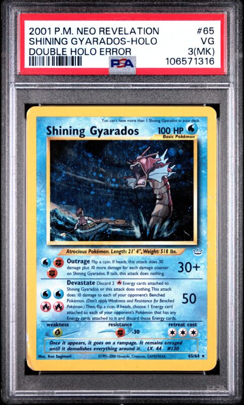 PSA 3 (MK) Shining Gyarados #65/64 Neo Revelation Unlimited