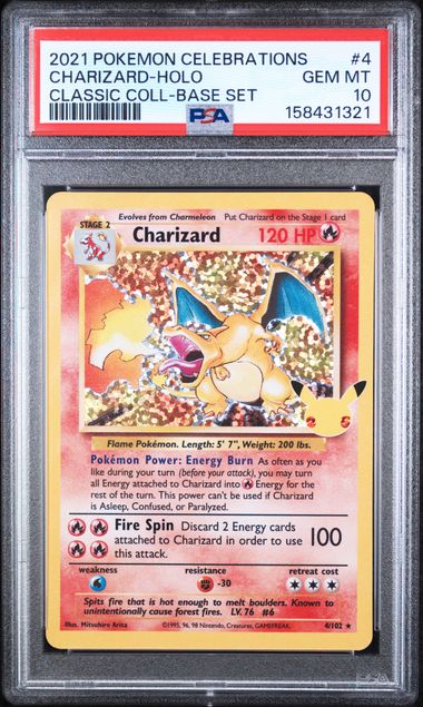 PSA 10 CHARIZARD 4/102 CLASSIC COLLECTION BASE SET