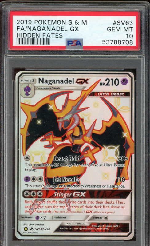 PSA 10 FA/NAGANADEL GX HIDDEN FATES